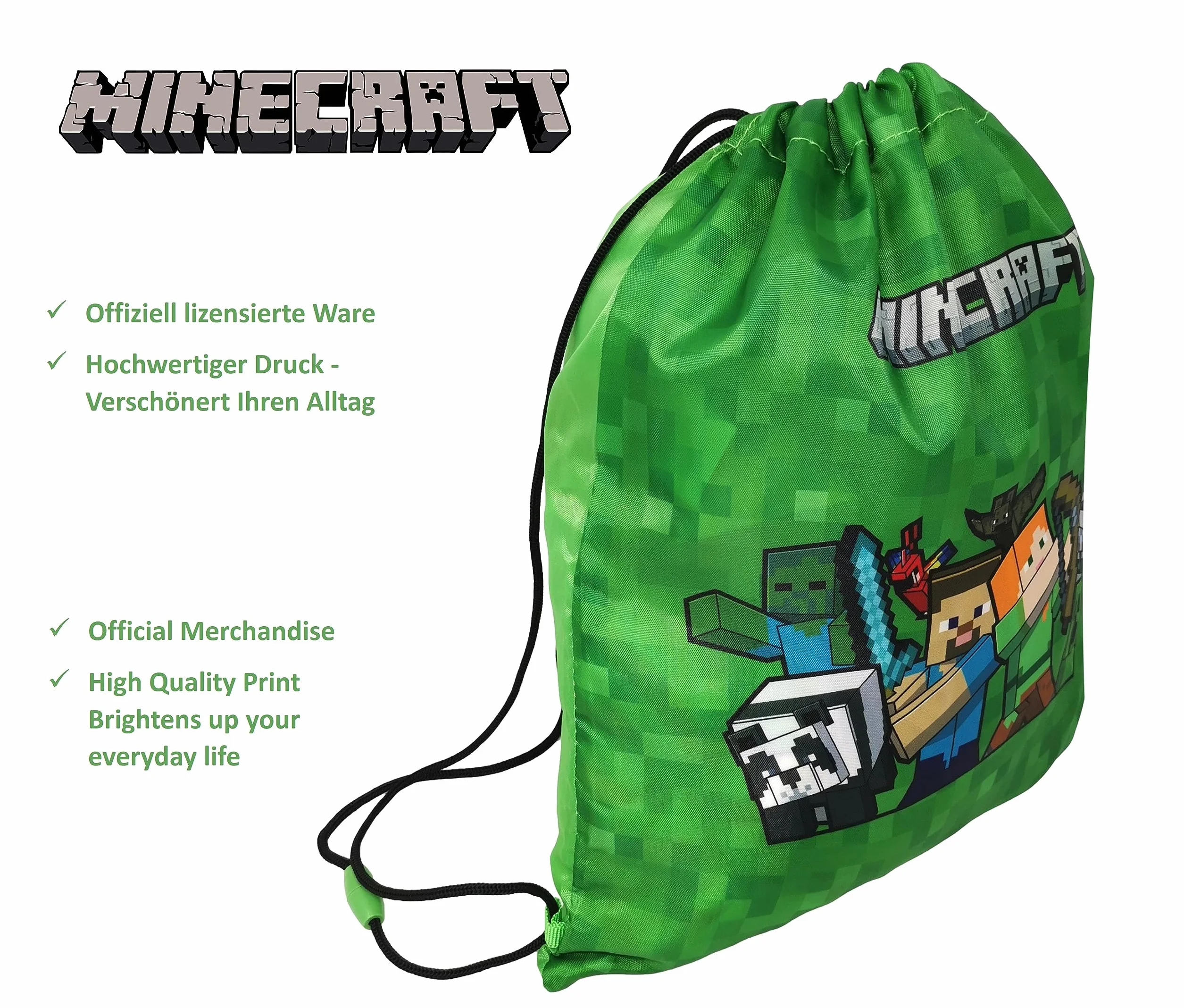 Theonoi Minecraft mały worek na siłownię, worek do pływania, torba sportowa, worek na buty, plecak sportowy