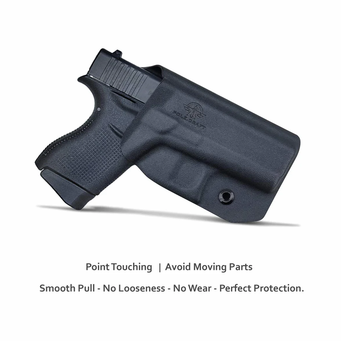POLE.CRAFT G43x Kabura OWB Kydex do G43/G43X (Gen 3-5) Zewnątrz pasa Carry z Klipsem 1.5-2 cala, Czarny, Prawa Ręka