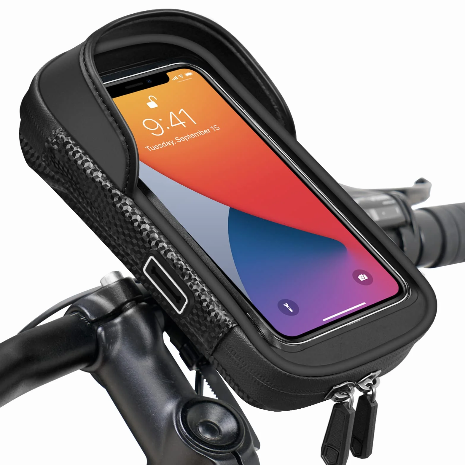 Vitalismo Rowerowy uchwyt na telefon wodoodporna, Uchwyt rowerowy Torba komórkowy, Nadaje Się do Telefonów o Przekątnej do 7 cali, z Czułym Ekranem Dotykowym TPU, do Rowerów Górskich, Wyścigowych