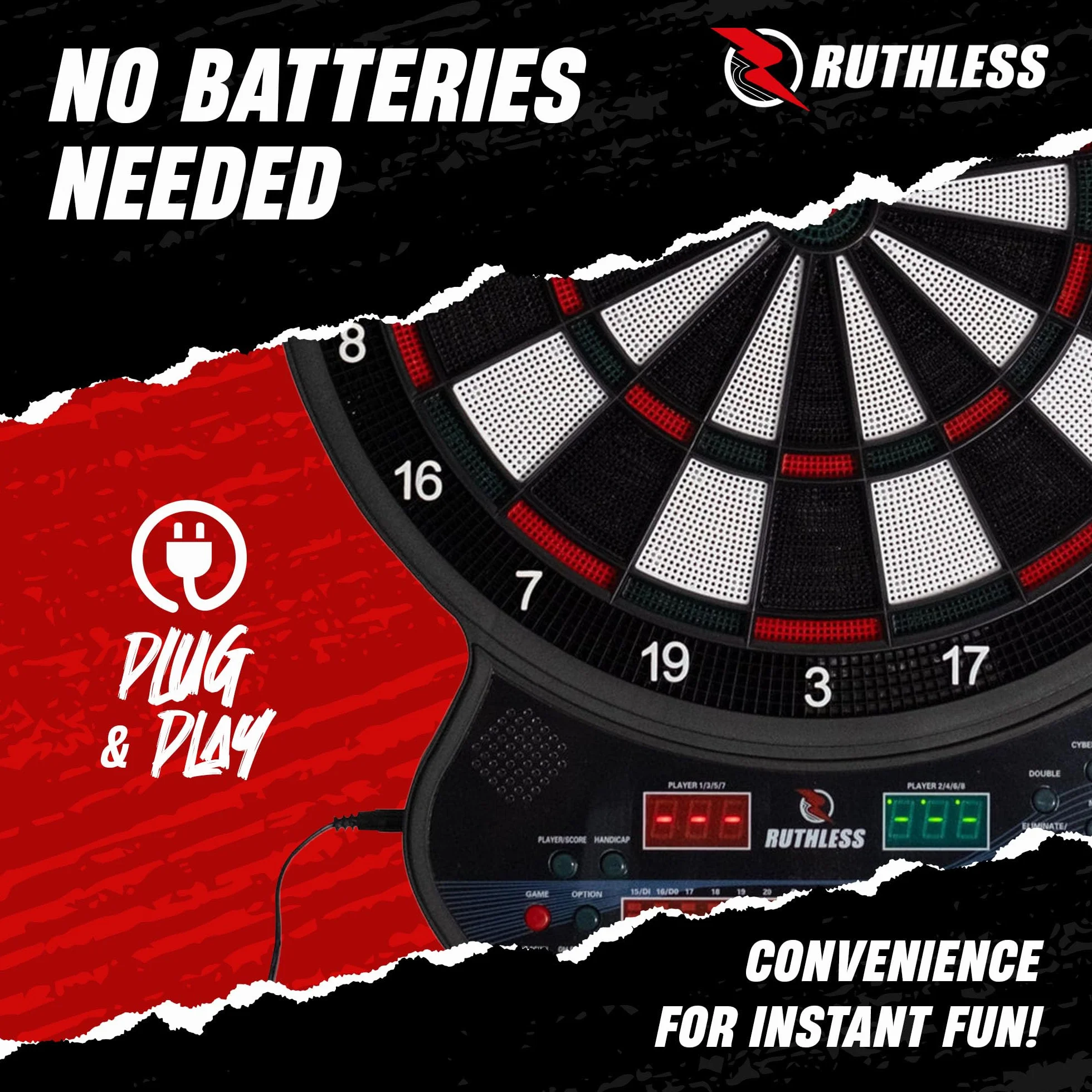 Ruthless R600 Electonic Dartboard Miękka końcówka 8 graczy 27 gier