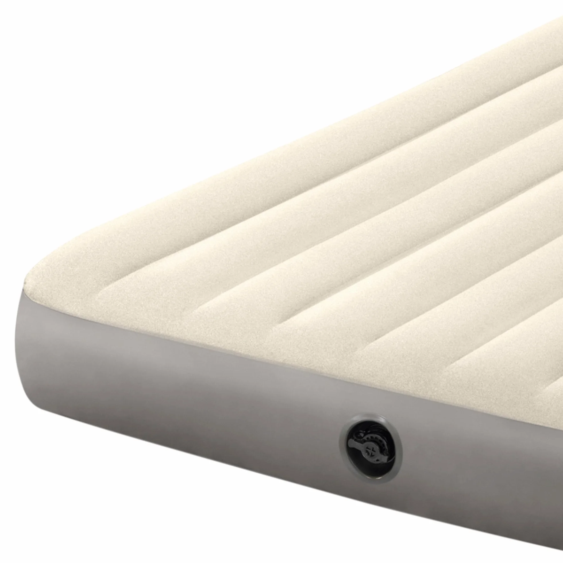Intex Airbed Materasso Deluxe Classic Matrimoniale Dura Beam con Tecnologia Fiber Tech, Tinta Unita, Tortora/Grigio, 152 x 203 x 25 cm
