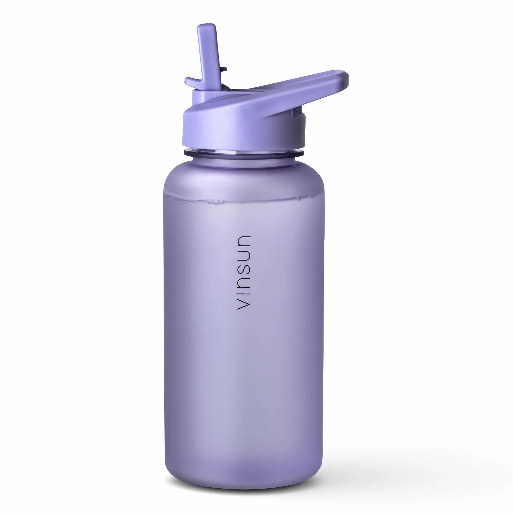 VINSUN Butelka do picia 1 l ze słomką Tritan BPA Free fioletowa
