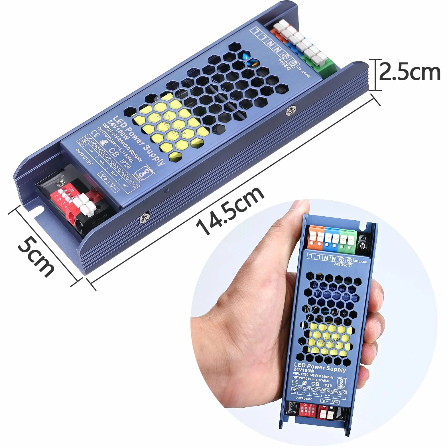 GOMING CE Ultracienki 24V 100W Zasilacz AC200-240V do 24V 4.2A Transformator do Drukarek 3D Taśm LED