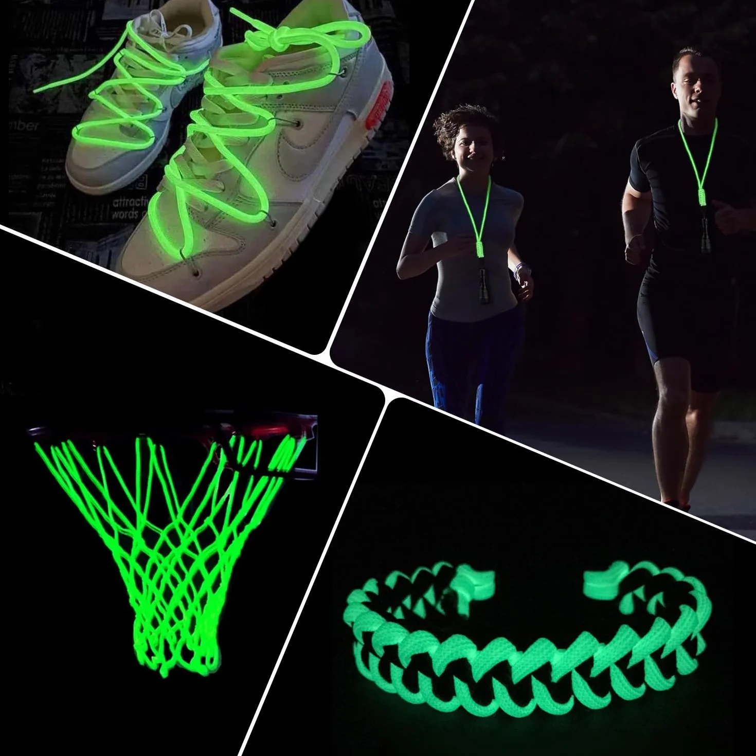 Brotree Glow In The Dark Paracord 550 4mm 15m Luminous Linka 9 Strands Fluorescencyjny Paracord for Kemping, Rzemieślnicze, Namiot