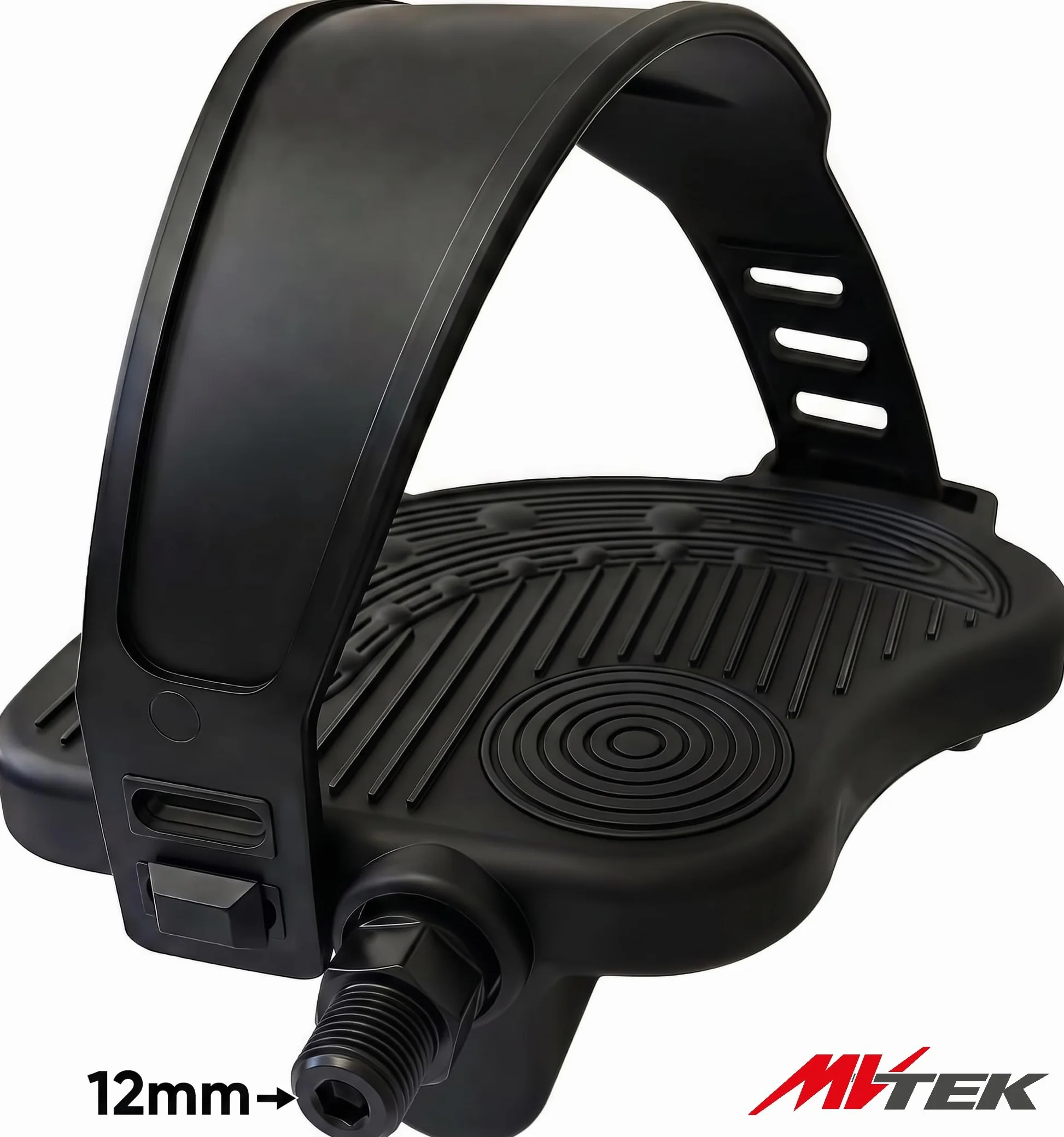 Pedały rowerowe. do roweru stacjonarnego, ergonomiczny nylonowy z kołkiem na kulkach 12 mm i gwintem 1/2, regulowany pasek. Spinning bike, pedały do ćwiczeń rowerowych