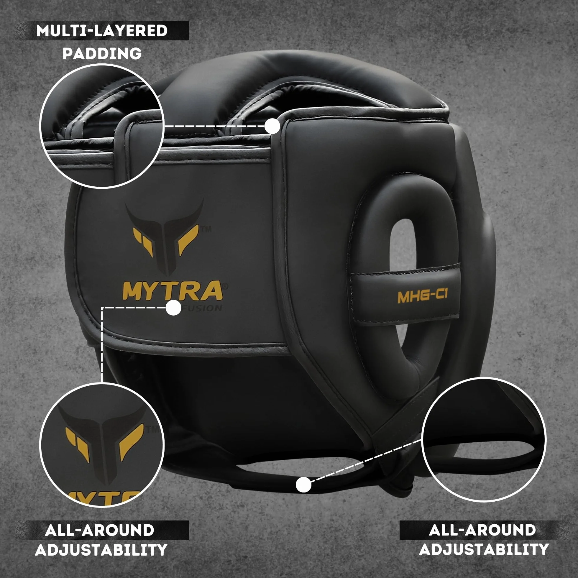 Mytra Fusion Ochraniacz głowy boks MMA Kickboxing Grappling Taekwondo Karate Training nakrycie głowy, rozmiar uniwersalny dla wszystkich