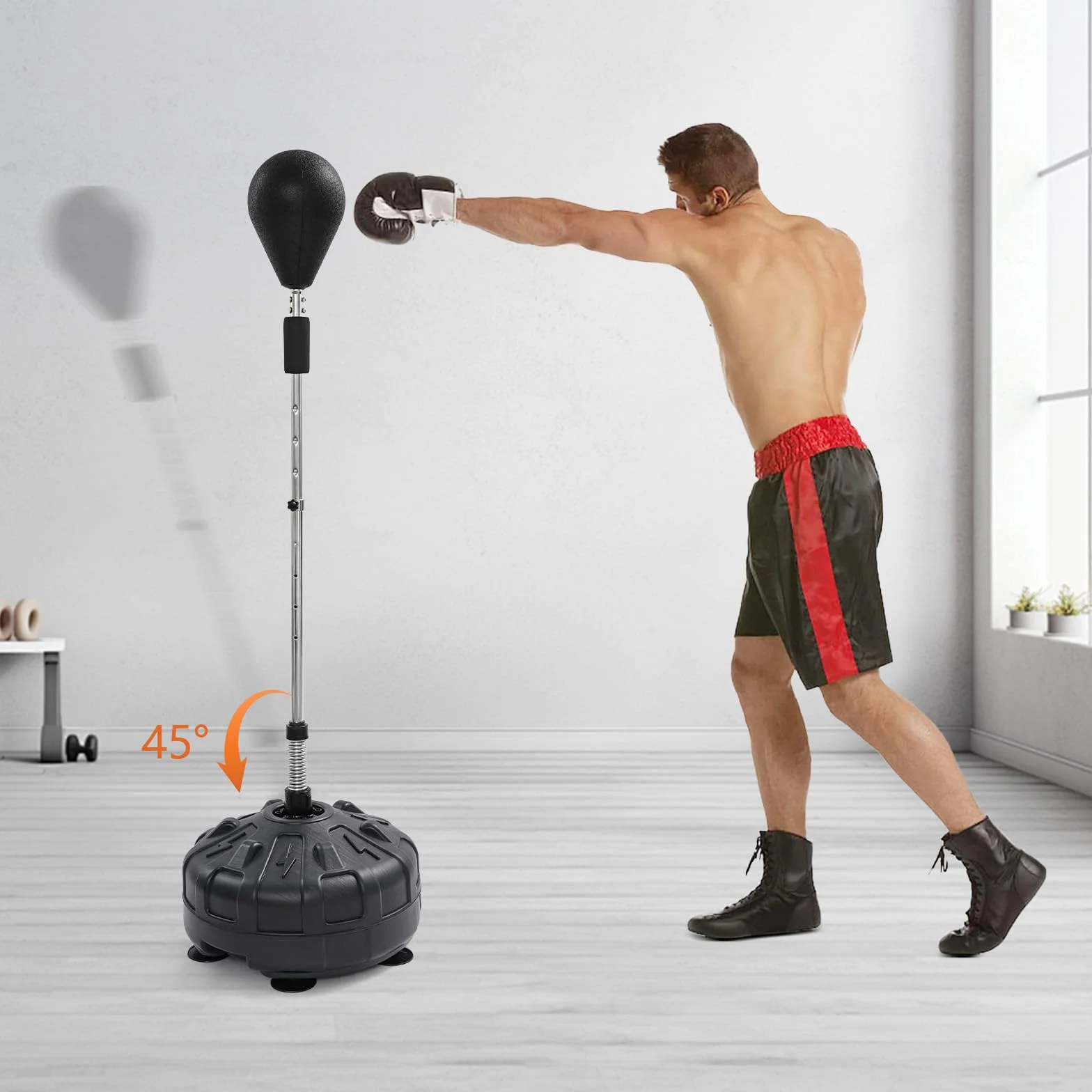 Stojący worek bokserski, dla dorosłych, piłka treningowa, regulowana, dla dorosłych i dzieci, wyposażenie bokserskie, sprzęt treningowy, redukcja stresu i fitness