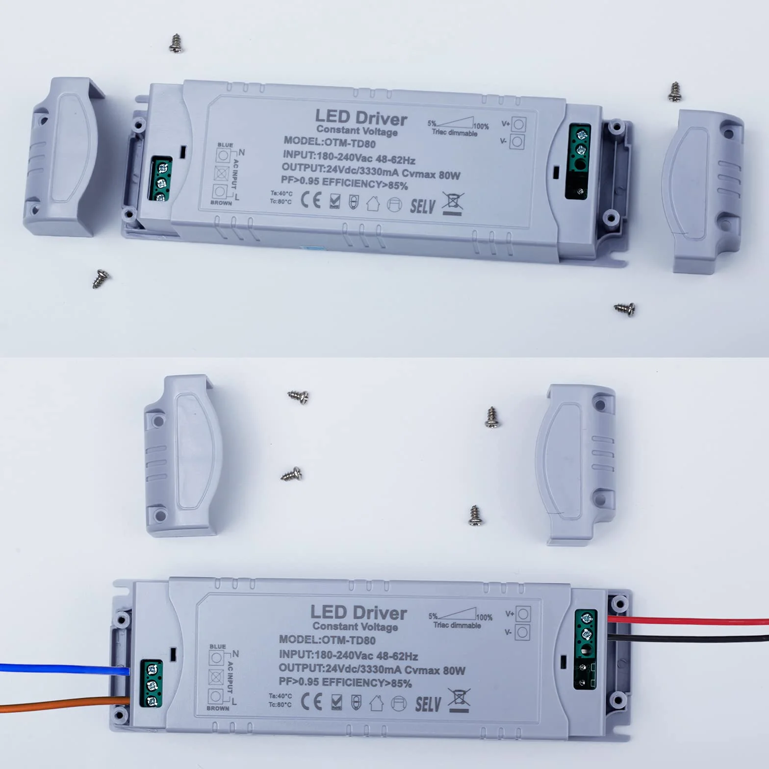 REYLAX Transformator LED 24V 80W 3,33A 0-10V 1-10V PWM ściemnialny