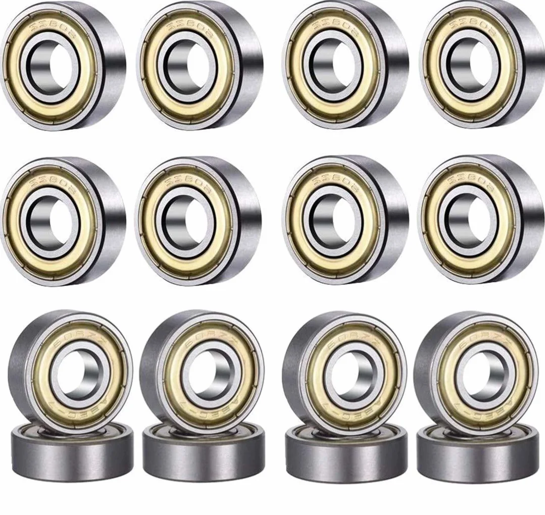 HonLena 608 ZZ łożyska kulkowe, 20 sztuk 8 mm x 22 mm x 7 mm metalowe podwójne Shielded miniaturowe łożysko kulkowe zwykłe do deskorolki, skuterów