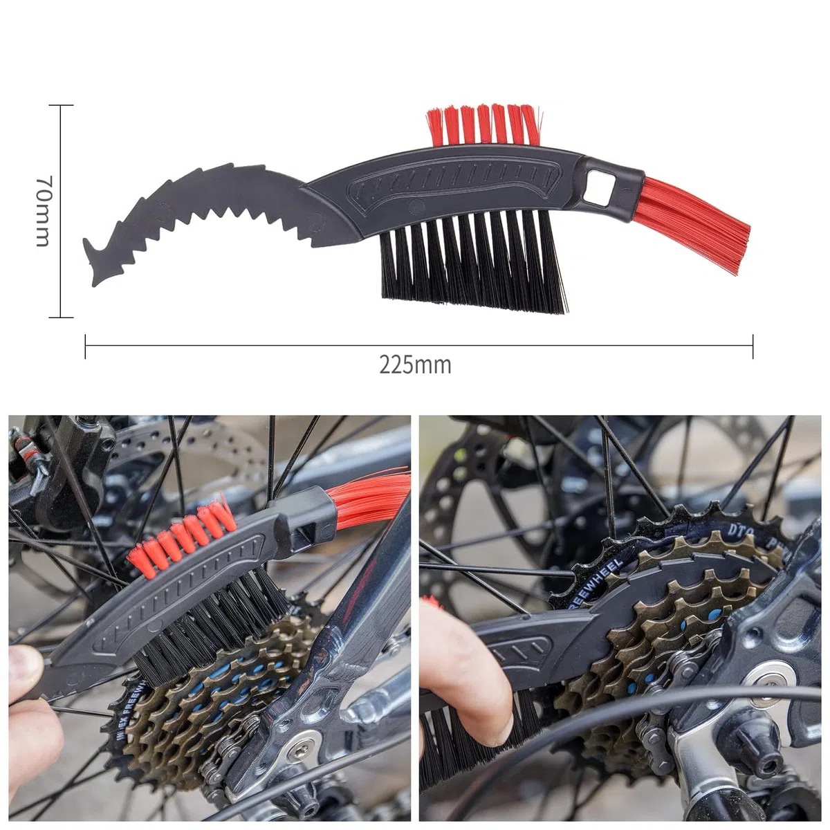 Zestaw do czyszczenia łańcucha rowerowego, w zestawie szczotka do czyszczenia łańcuchów rowerowych, narzędzie do czyszczenia łańcuchów rowerowych i środek smarujący do łańcucha rowerowego