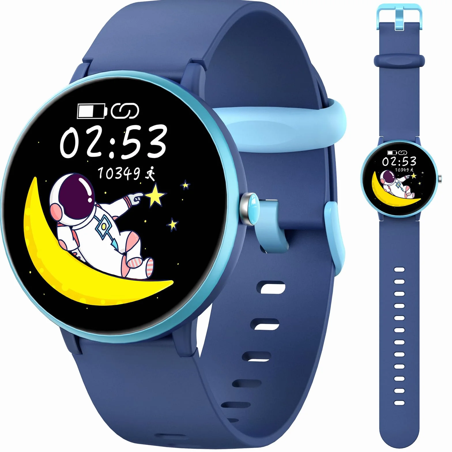 Smartwatch dla dzieci chłopców i dziewczynek, zegarek z trackerem aktywności, wodoszczelność IP68, 19 trybów sportowych, monitorowanie tętna, monitor snu, krokomierz, prezent dla dzieci od 5 lat