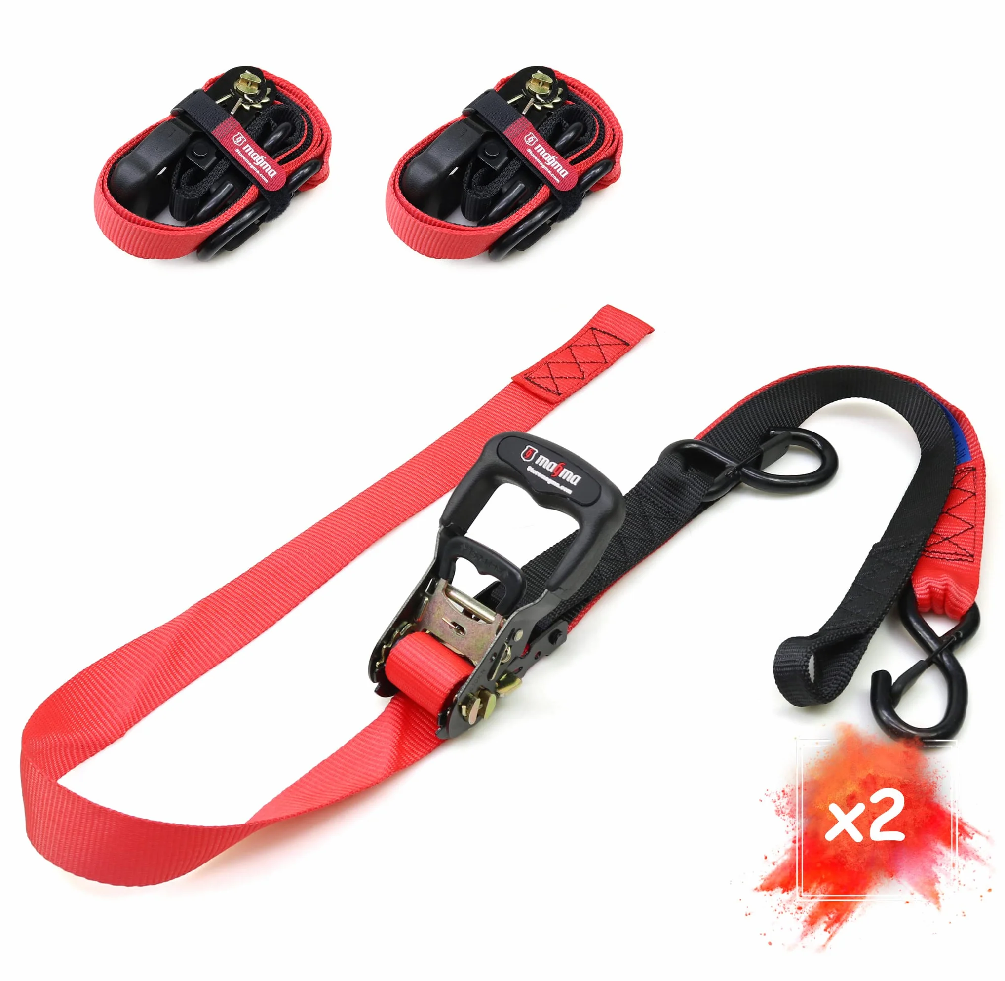 MAGMA Pasy mocujące z grzechotką 1,8 m 3,8 cm 2 szt. 1500 kgf/szt.