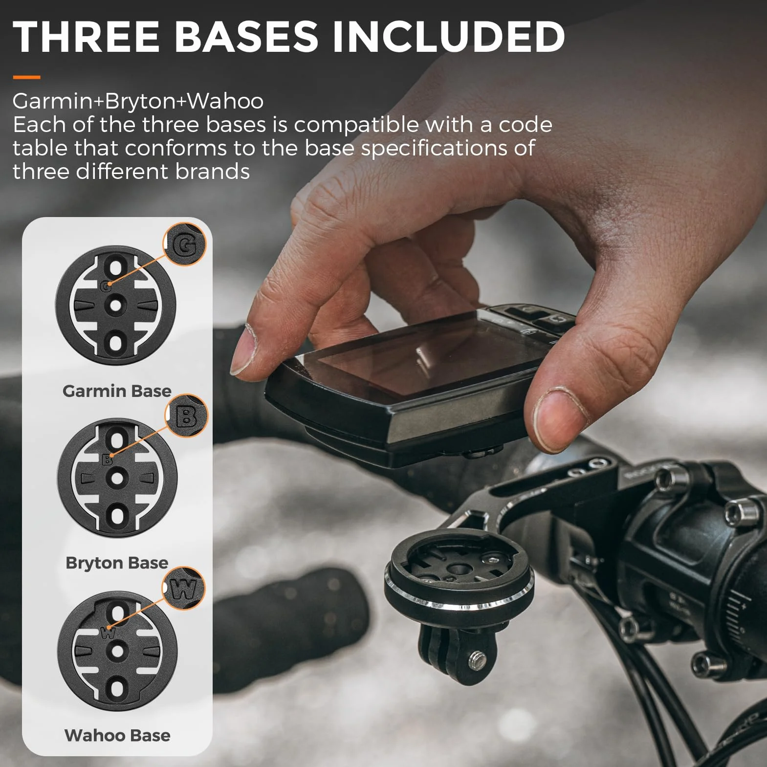 ROCKBROS Uchwyt na komputer rowerowy do Garmin i Bryton GPS, kompatybilny z kamerą sportową i światłem, 31,8 mm, MTB