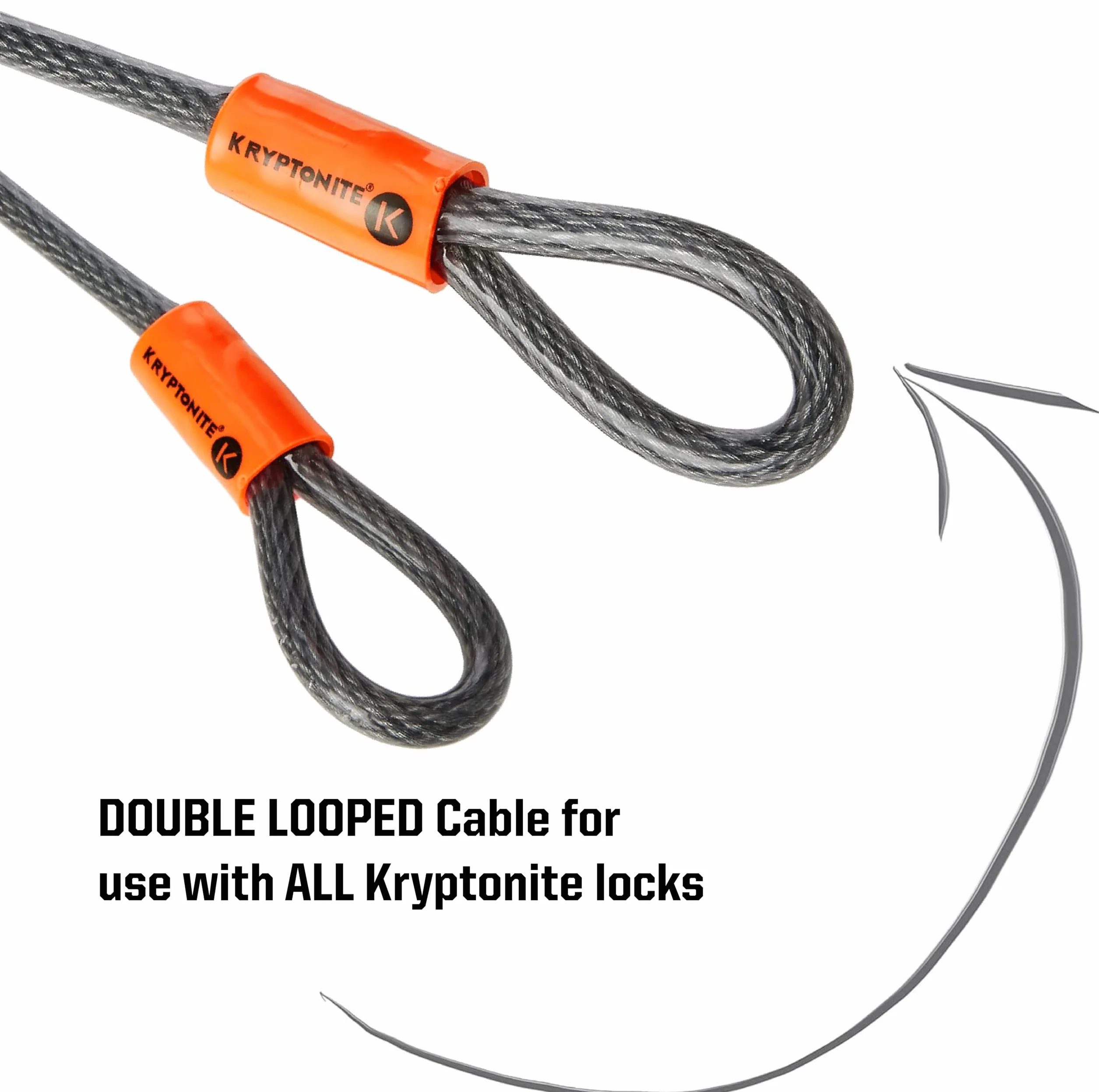 Kryptonite kabel ze szlufką Krypto Flex 213 cm, ⌀10 mm, szary