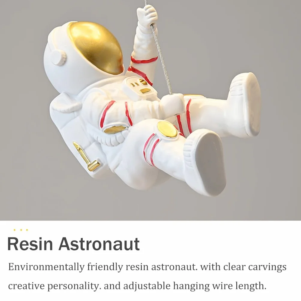 Lampa sufitowa LED kreskówka astronauta szklana planeta Żyrandol do sypialni pokoju dziecięcego trójkolorowa