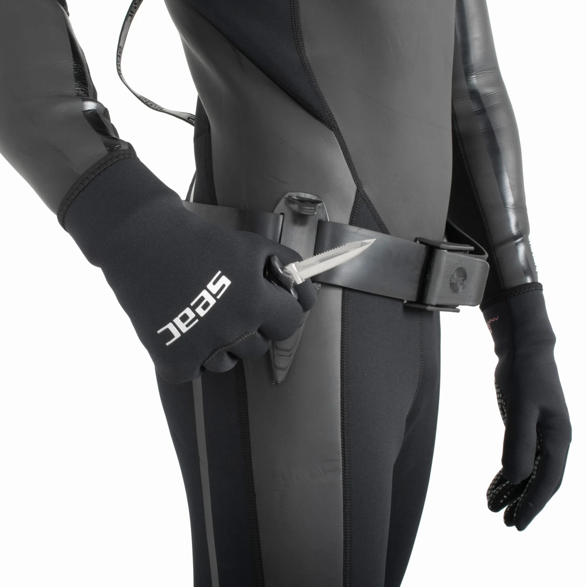 Seac Samurai nóż nurkowy do freedivingu z paskiem na rzep