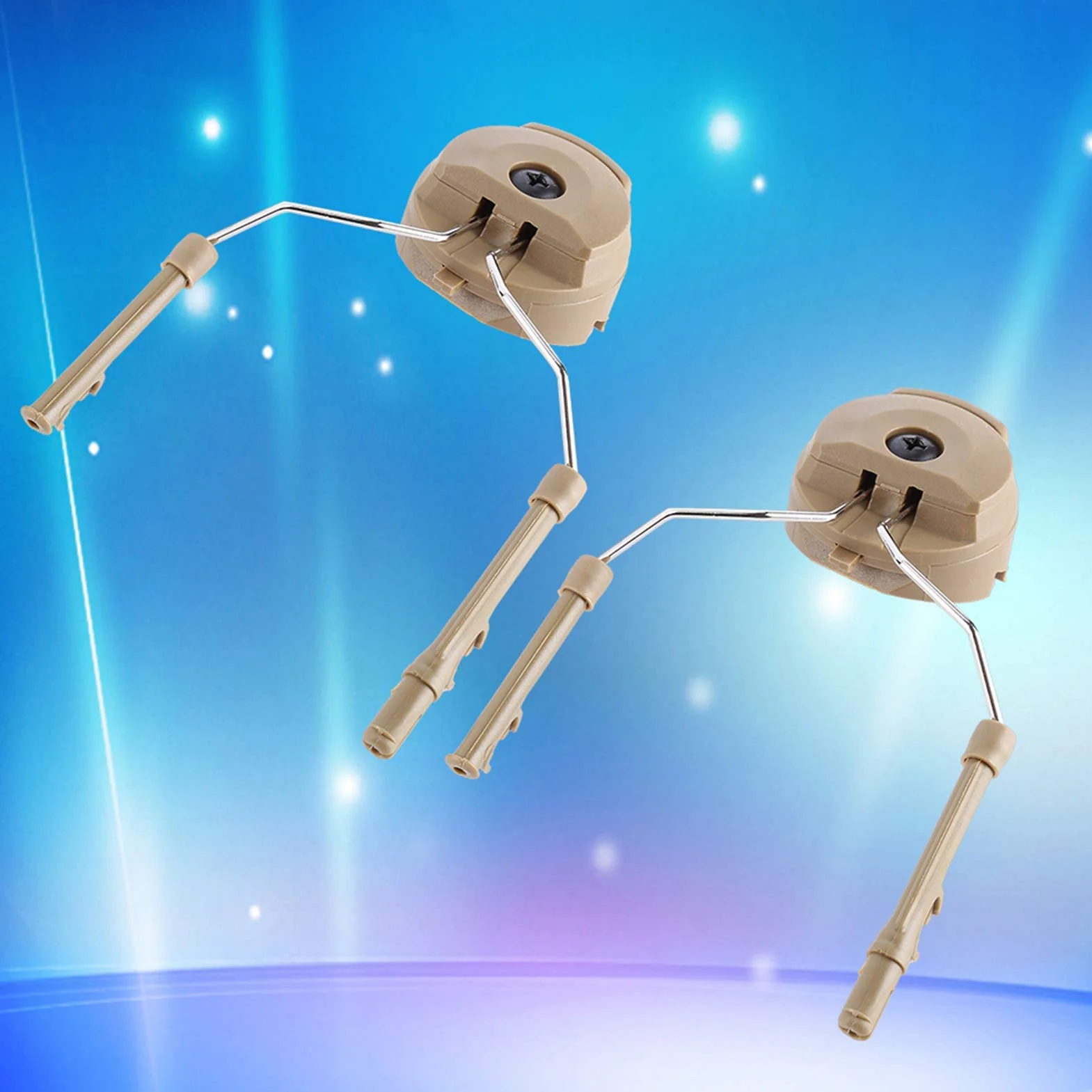 Adapter do kasku – 2 szt. plastikowy + stalowy kask szyna łukowa podwieszenie zestaw słuchawkowy do Peltor Comtac (kolor: Opaleniony)