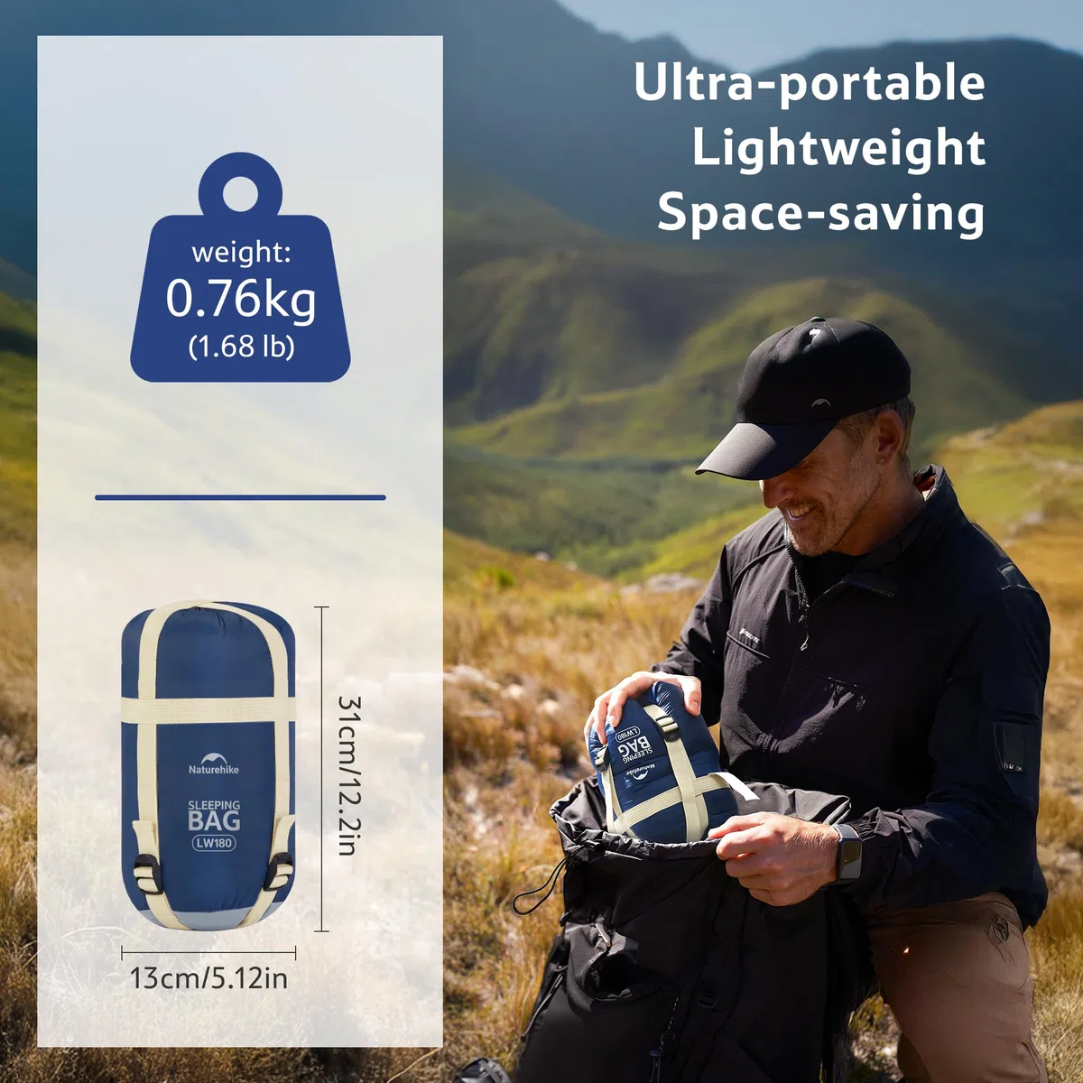 Naturehike Plain 01 Ultralekki wodoodporny letni śpiwór w stylu koca dla dorosłych i dzieci, wzór z kolorowymi blokami (ciemnoniebieski/jasnoniebieski, XL)