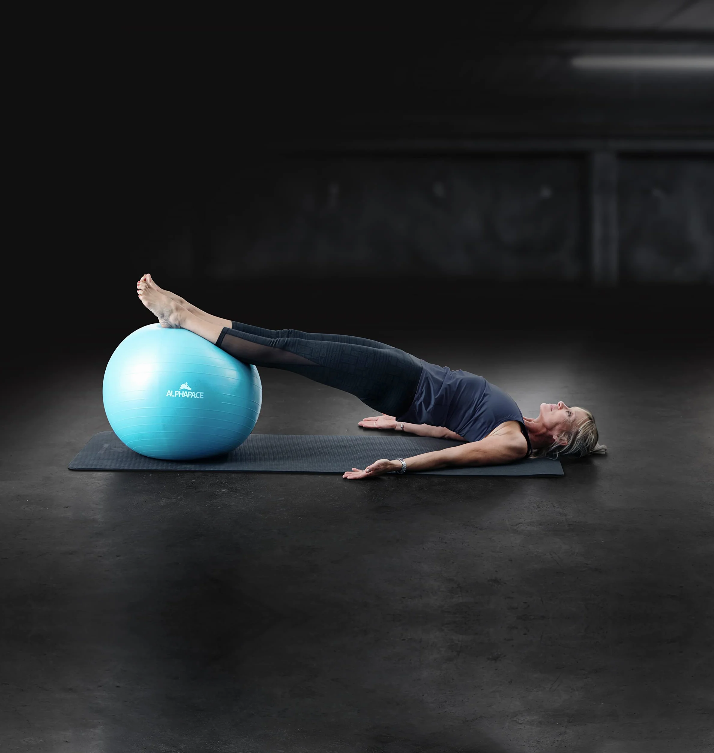 ALPHAPACE Gruba piłka gimnastyczna Anti-Burst, piłka do siedzenia, piłka treningowa, w zestawie pompka, piłka do fitnessu, jogi, gimnastyki, treningu rdzeniowego, na mocne plecy jako krzesło biurowe