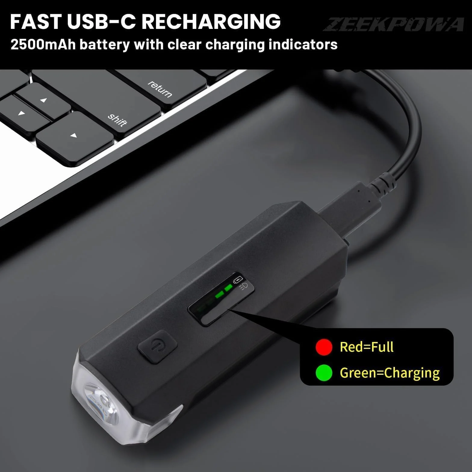 Zestaw oświetlenia rowerowego, akumulator USB i czas świecenia 8,5 h, wodoodporny zestaw oświetlenia LED i światło rowerowe