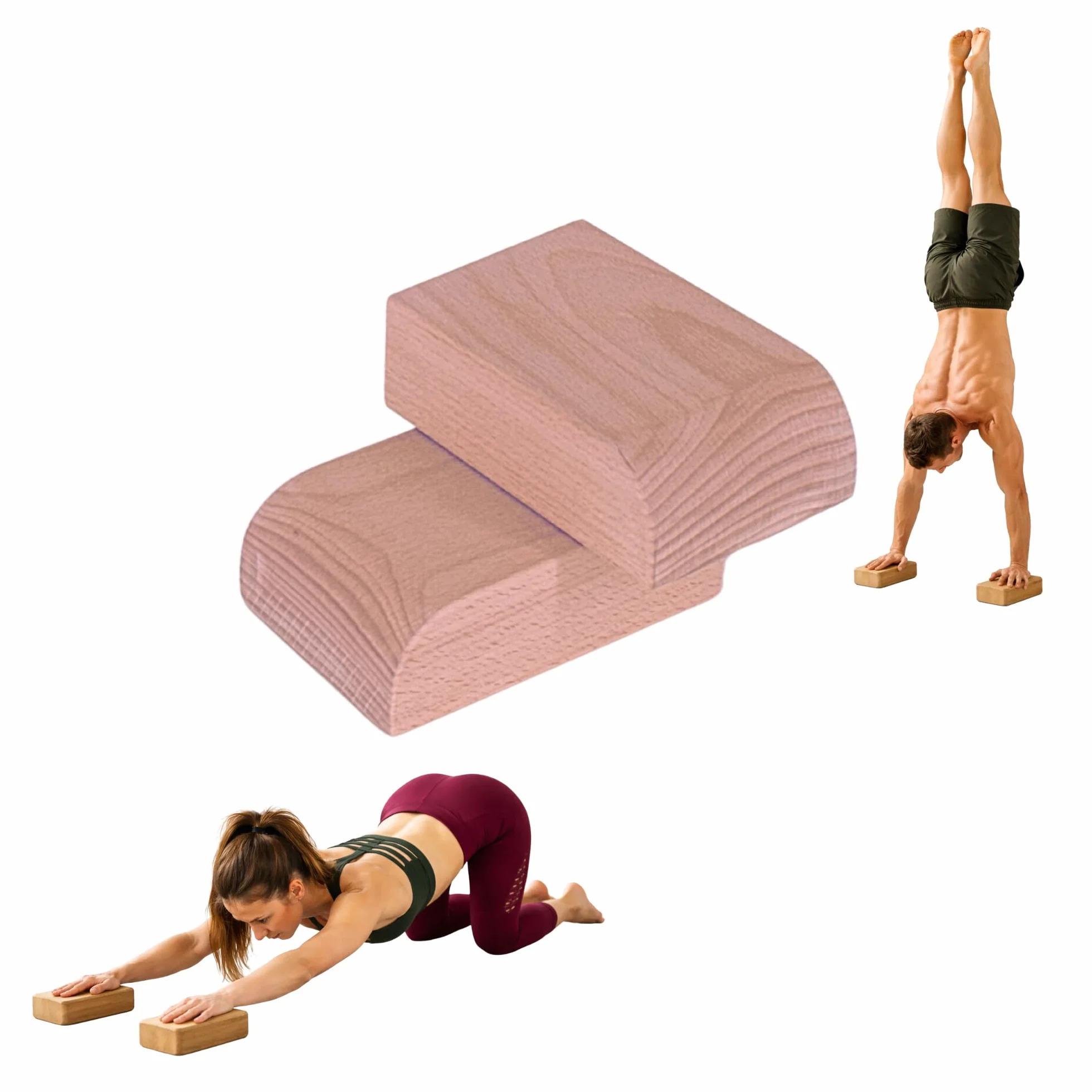 BalanceBlocks drewniane klocki do jogi i gimnastyki ergonomiczne podparcie nadgarstków zestaw 2 sztuk