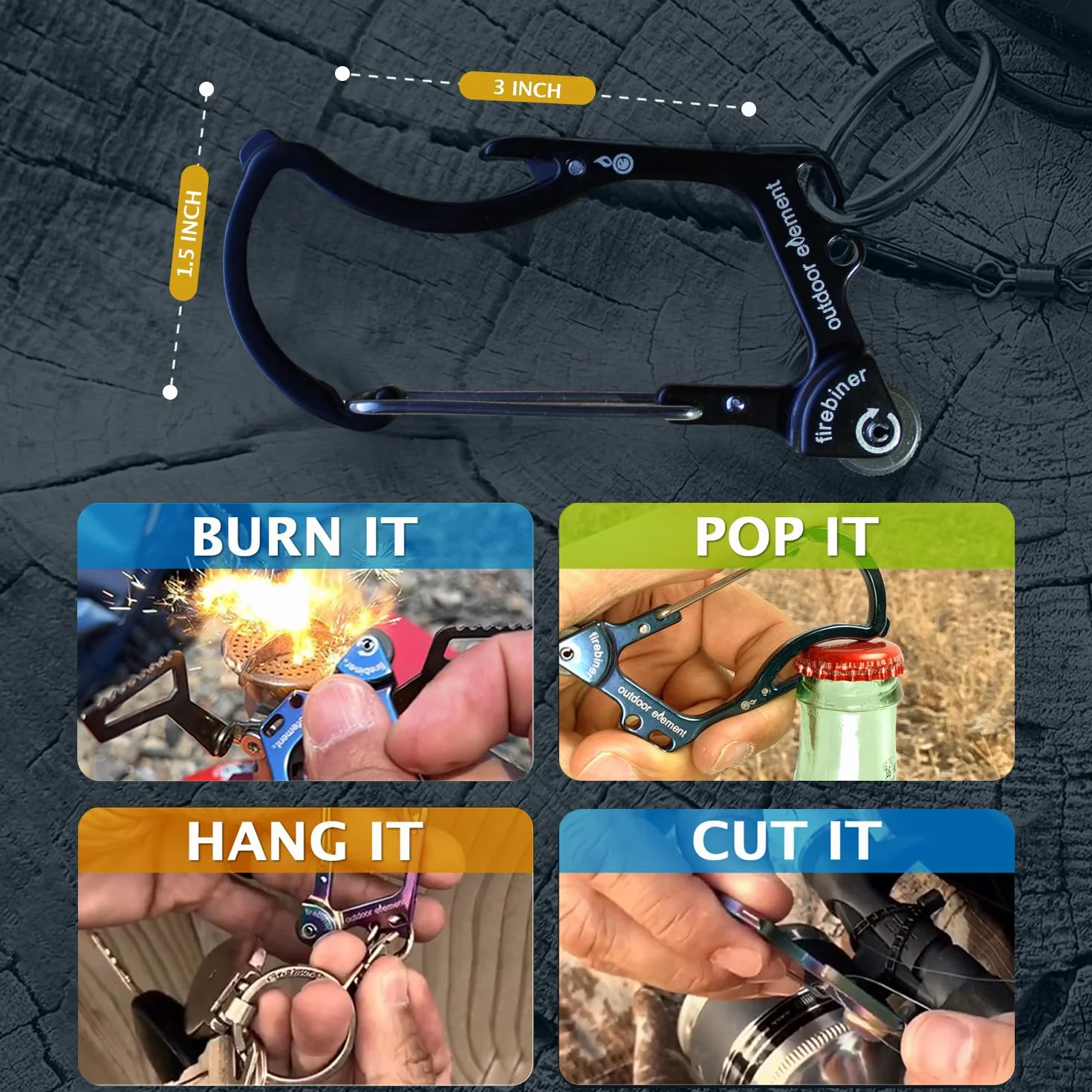 OUTDOOR ELEMENT Firebiner EDC Carabiner