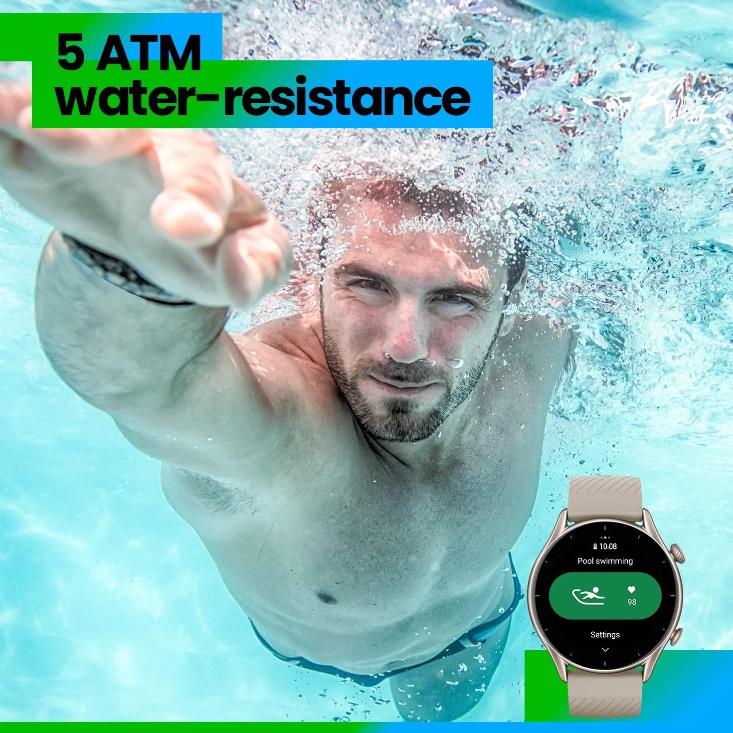 Amazfit Unisex Gtr 3 69-GTR 3 Black Smartwatch, Czarny, 1,39"
