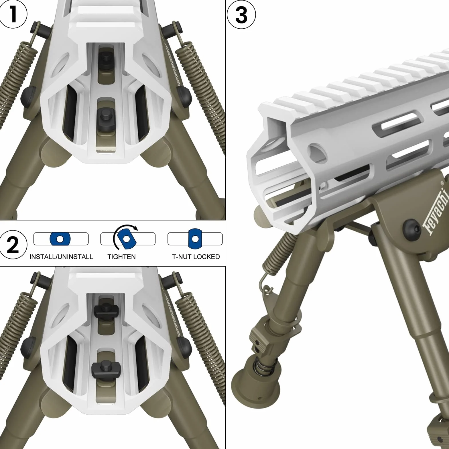 Feyachi B13 M Lock Bipod 6-9 cali Lekki dwójnóg Rilfe bezpośrednio mocowany do systemu M Lock do polowania i strzelania