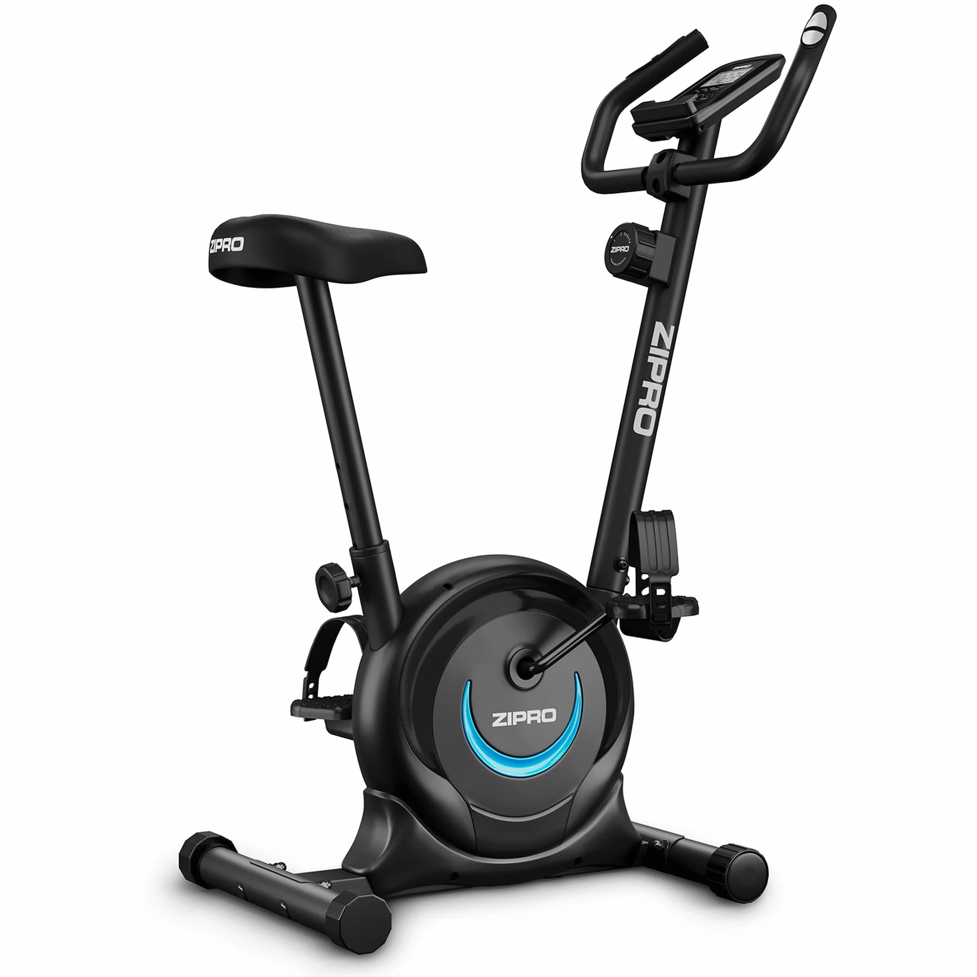 ZIPRO Rower Treningowy z 8 Stopniowym Oporem Magnetycznym, Uchwytem na Telefon, Wyświetlaczem LCD, Regulowanym i Wygodnym Siodełkiem, Lekki Rower Stacjonarny do Treningu Cardio w Domu (One S)