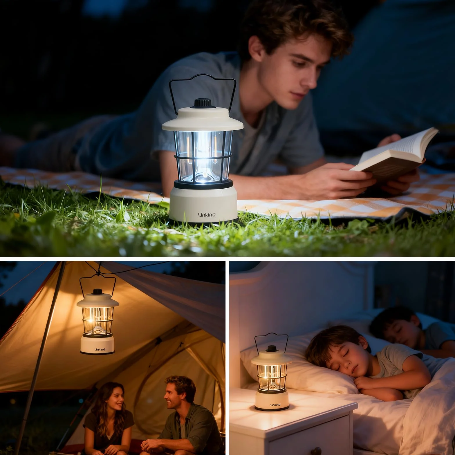 Linkind Latarnia LED retro zasilana bateriami 2 sztuki