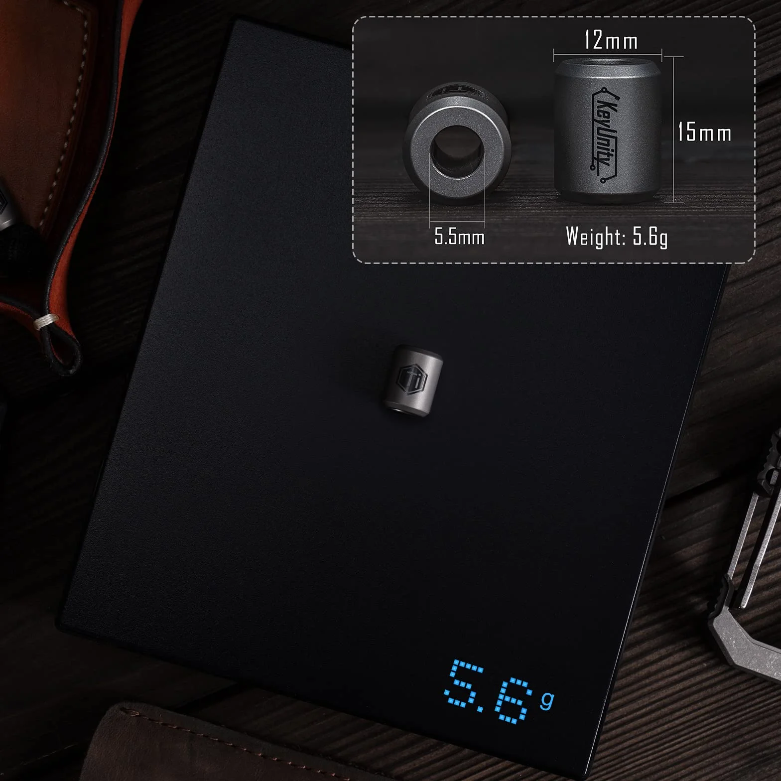 KeyUnity KA01 Koraliki z tytanu Paracord 2 szt. Koraliki do noży Akcesoria zewnętrzne EDC do bransoletki naszyjnika mini latarki plecaka, breloczka, srebrny