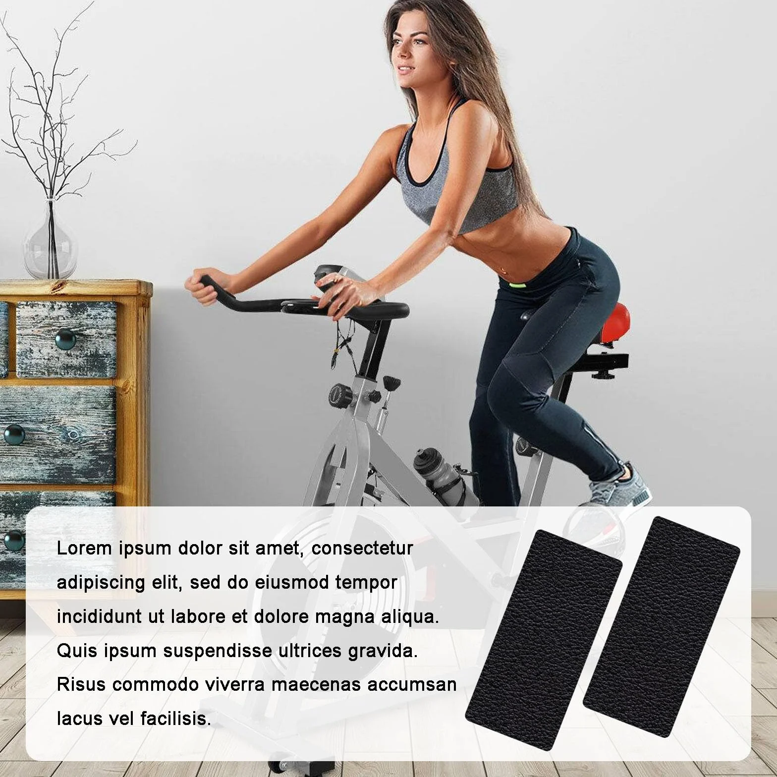 Mata ochronna podłogowa do sprzętu fitness 2 sztuki 28 x 70 cm grubość 6 mm czarna