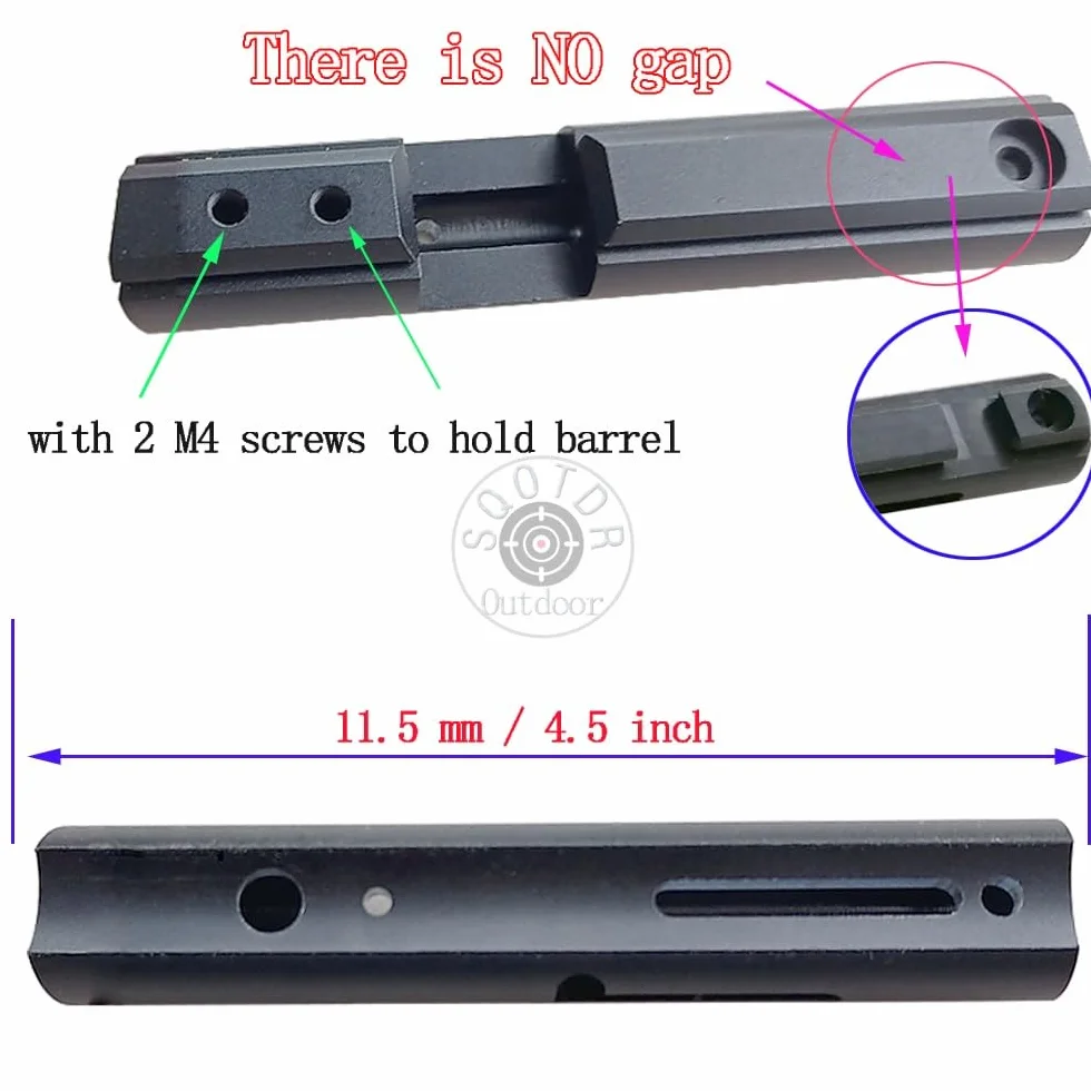Krótki czarny rowek jaskółczy ogon ze stopu aluminium do pistoletów pompowanych CO2 Crosman 1377 1322 2240 2250 2260