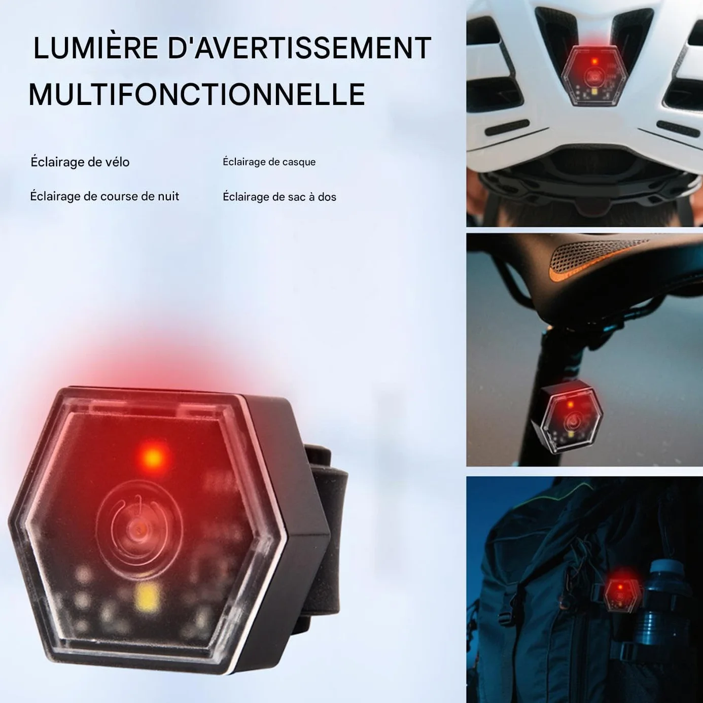 LED Światła Bezpieczeństwa Rowerowego Wodoodporne Regulowana Dwutrybowa Lampa Rowerowa