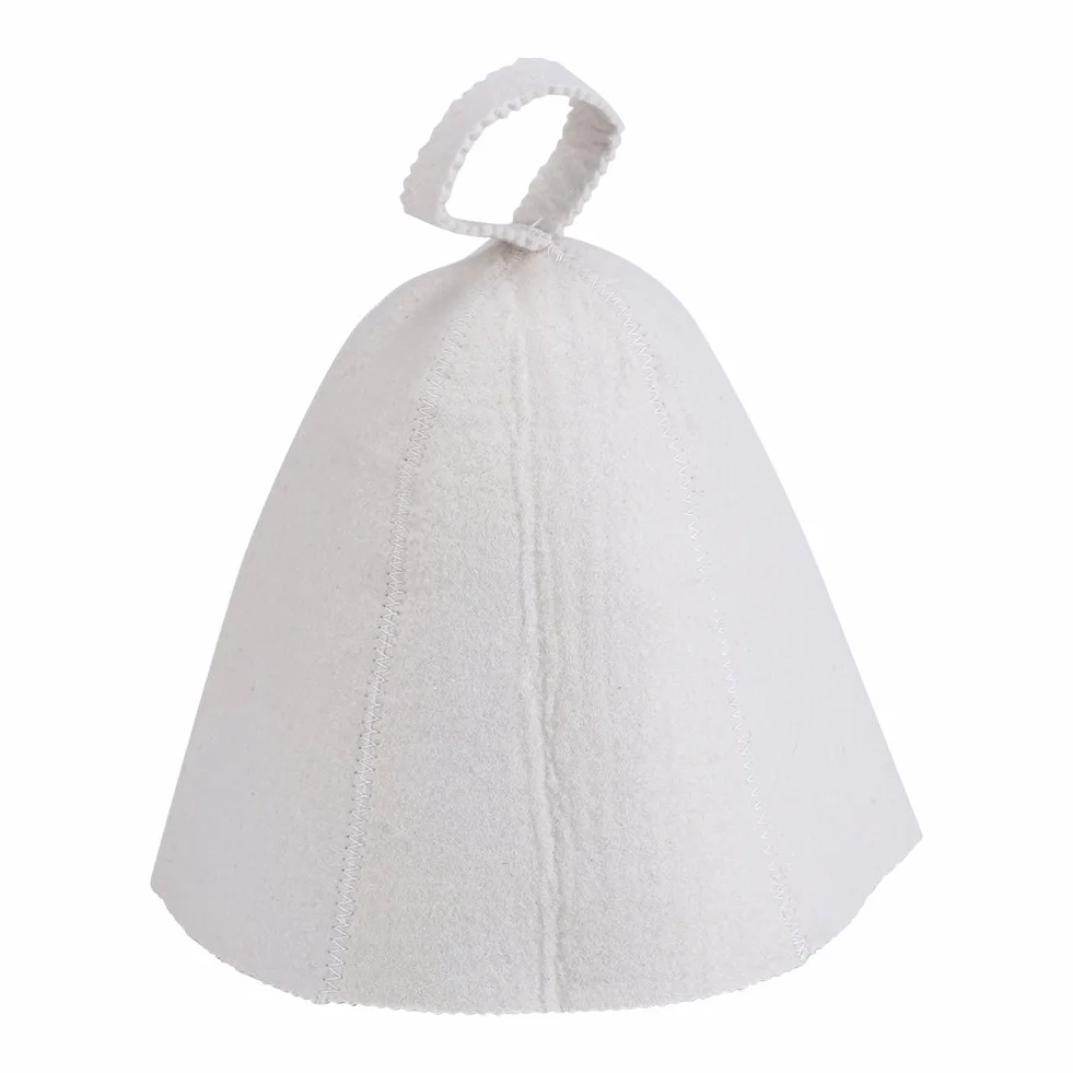 Kapelusz do Sauny Czapka Filcowa 100% Wełniana Biała 22 cm