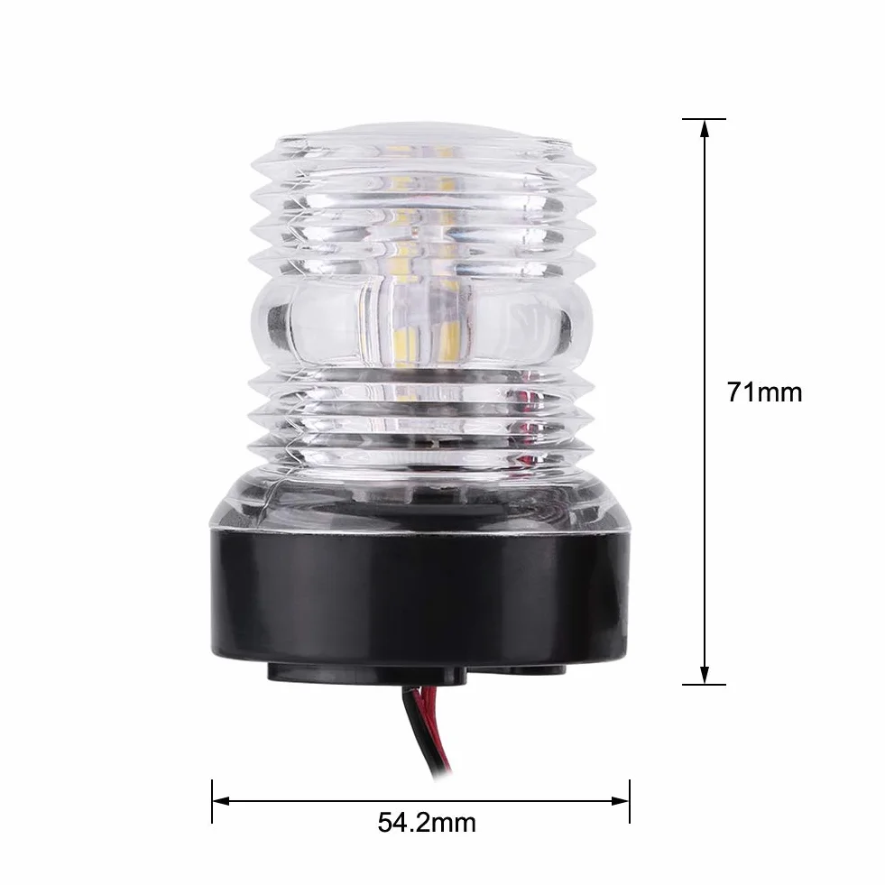 Keenso Światło do przyczepy łodzi 12 V, światła nawigacyjne do łodzi, światła nawigacyjne LED, 360°, wodoodporne, okrągłe oświetlenie LED, łuk, do łodzi, jachtów, części zamiennych