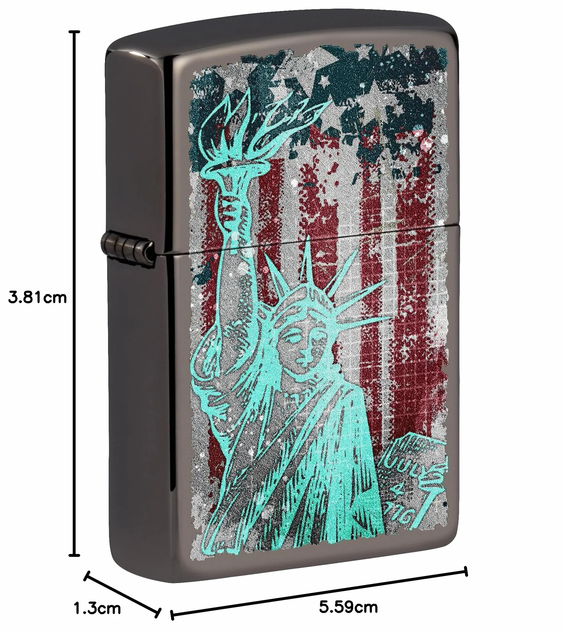 Zippo Statue Of Liberty Zapalniczka Sztormowa Wielokrotnego Użytku Wiatroodporna Czarna Black Ice