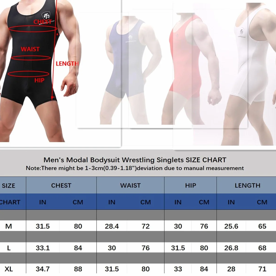 Męski kombinezon wrestling singlet bawełniany modal Leotard