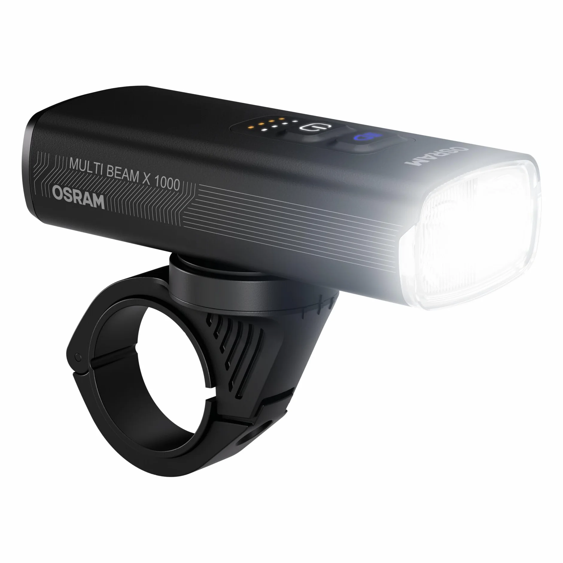 OSRAM LEDsBIKE MULTI BEAM X 1000 SET, zestaw akumulatorowych lampek rowerowych - przód i tył, do jazdy w terenie, ze światłem stopu i światłem drogowym, do 1000 lumenów