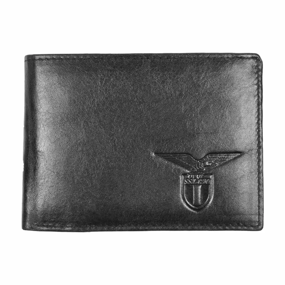 Portfel skórzany SS LAZIO z wytłoczonym logo, oficjalny produkt, czarny