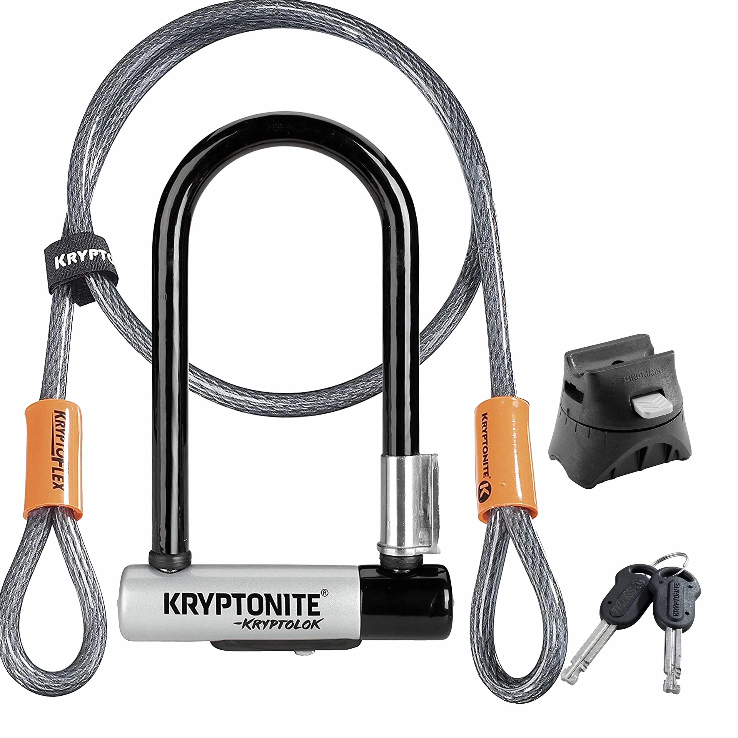 Kryptonite (001973/001683 Antirrobo U Kryptolok Mini-7 W/Flex Cable i FlexFrame Bracket (82x178), jakość, szary