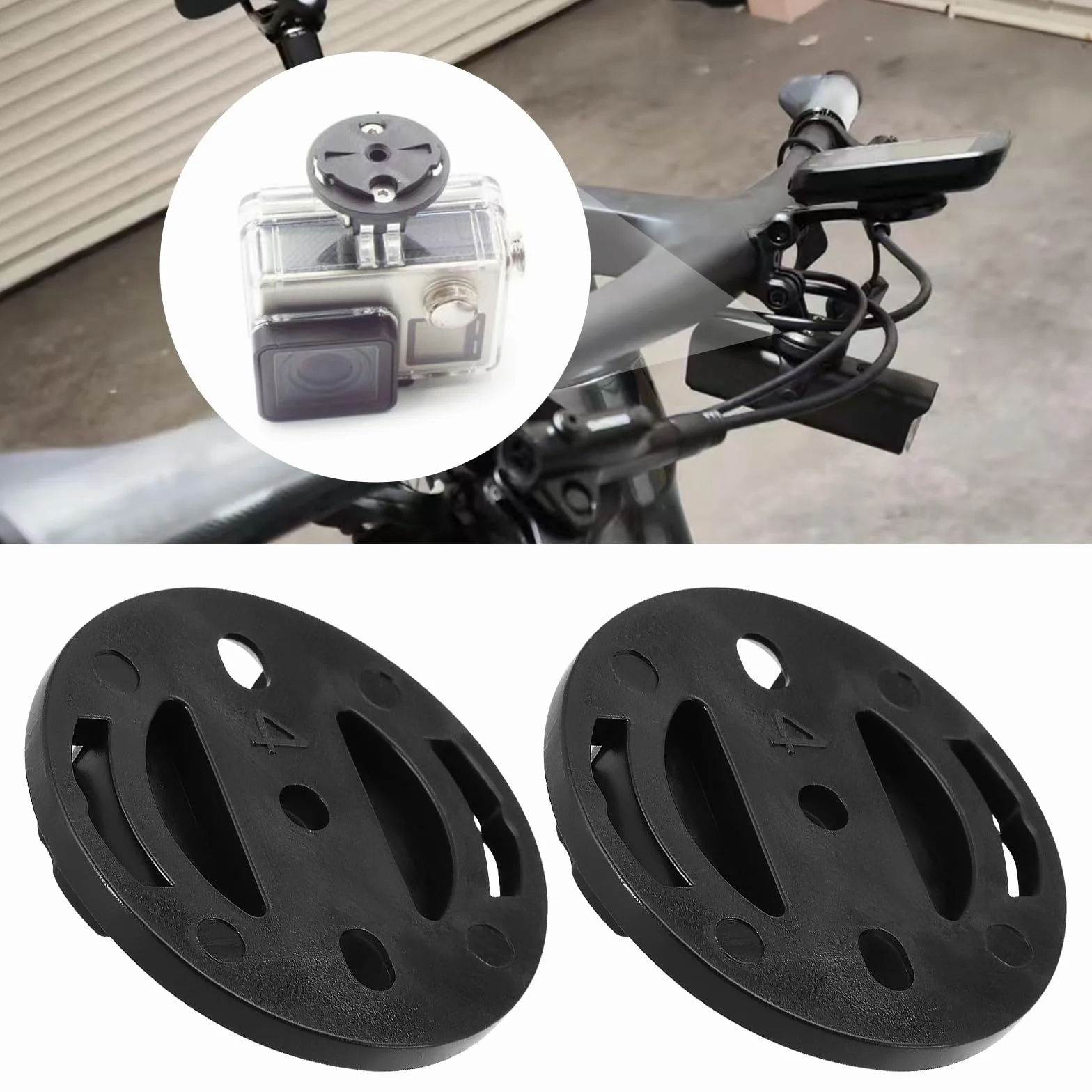 SG Store 2 zestawy Uchwyt do komputera rowerowego, stała podstawa, wspornik stopera, stała męska podstawa mocująca do tarczy, kompatybilna z GARMIN 32 x 29 x 2 mm, czarny