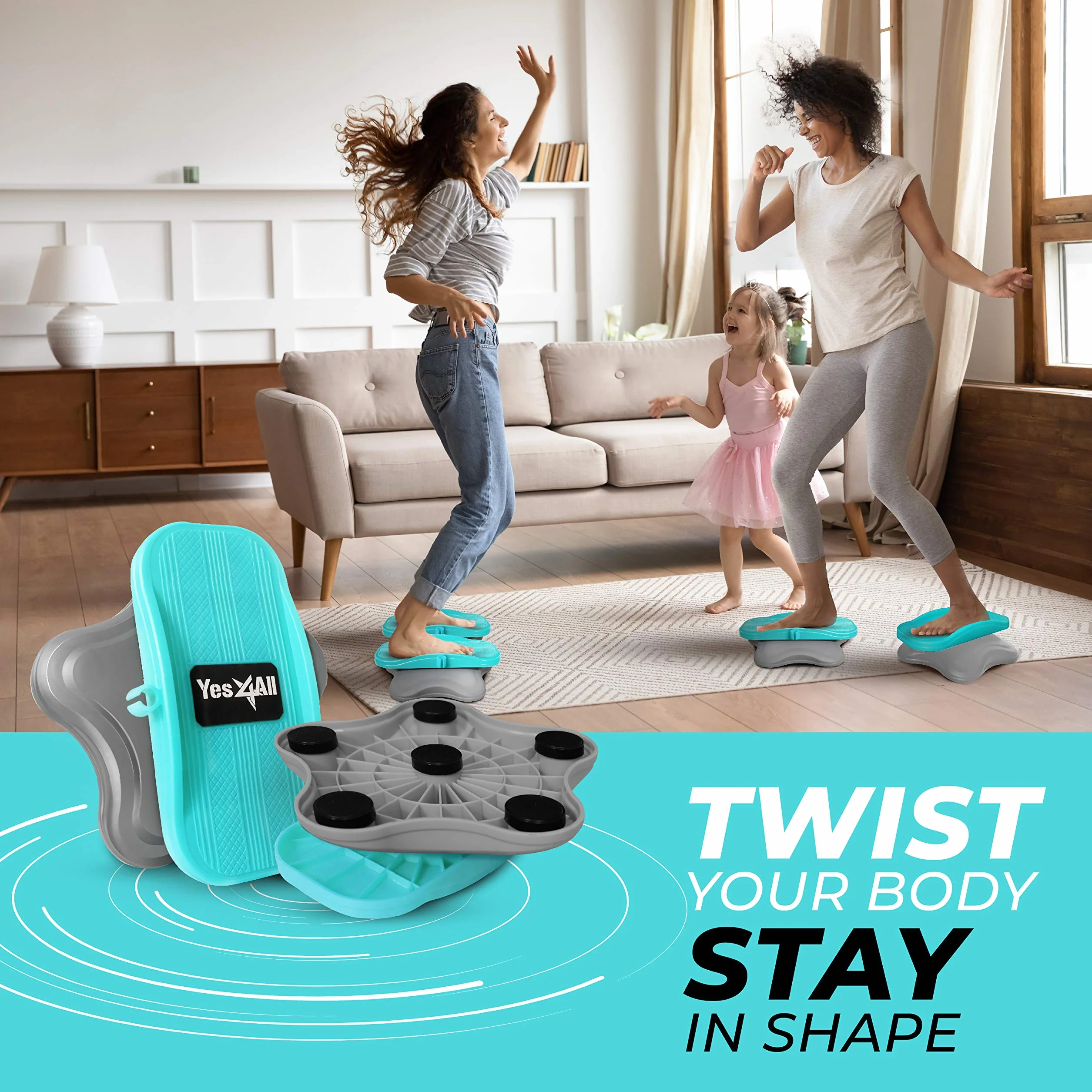 Yes4All Twist Waist Disc - Fitness Talia Twister nowej generacji Fitness Talia Twist Disc do wielofunkcyjnej podeszwy stóp Sprzęt fitness do domu, wyszczuplający sprzęt sportowy