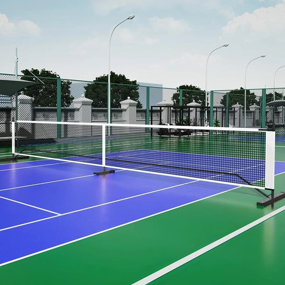 Przenośny System Siatki do Pickleballa do Gry w Pomieszczeniach/na Zewnątrz, 22 Stopy Regulowana Siatka do Pickleballa do Instalacji w Ogrodzie.