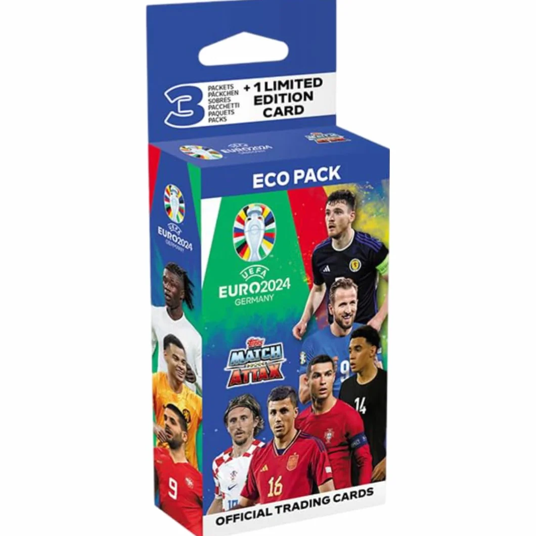Topps Official Euro 2024 Match Attax - Pakiet Eco - zawiera 24 karty EURO 2024 Match Attax oraz losowo wybraną kartę limitowanej edycji.