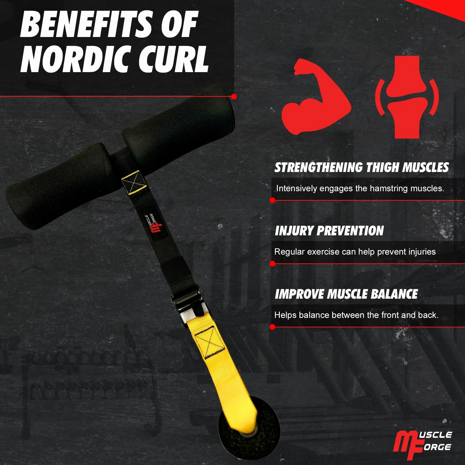 Przyrząd do Ćwiczeń Żuraw Nordic Curl na Dwugłowe Uda