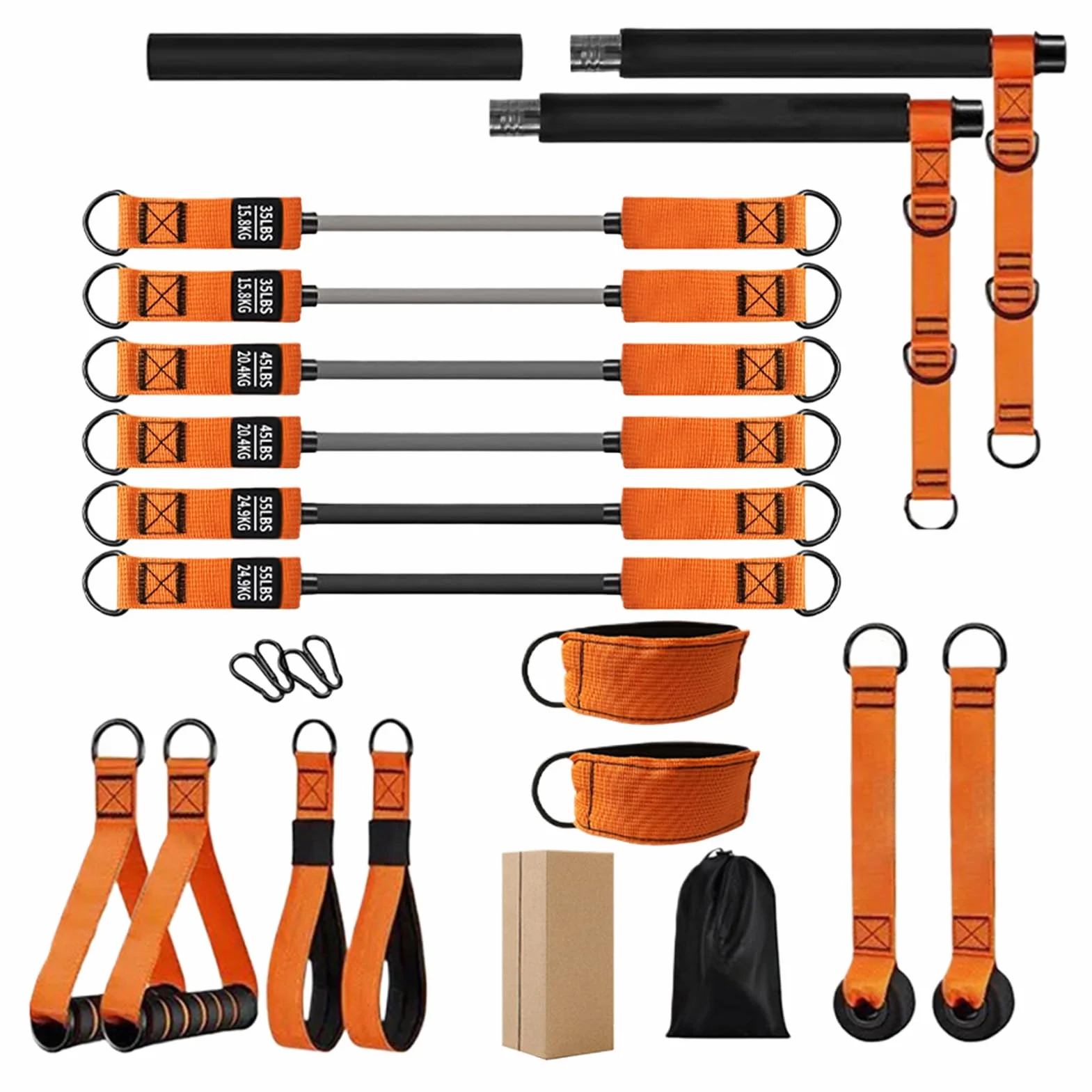 Home Pilates Bar Kit | Sprzęt fitness do treningu mięśni - przysiady sprzęt treningowy dla domowej siłowni profesjonalistów sportowców mężczyzn kobiet graczy sportowców ramiona nogi