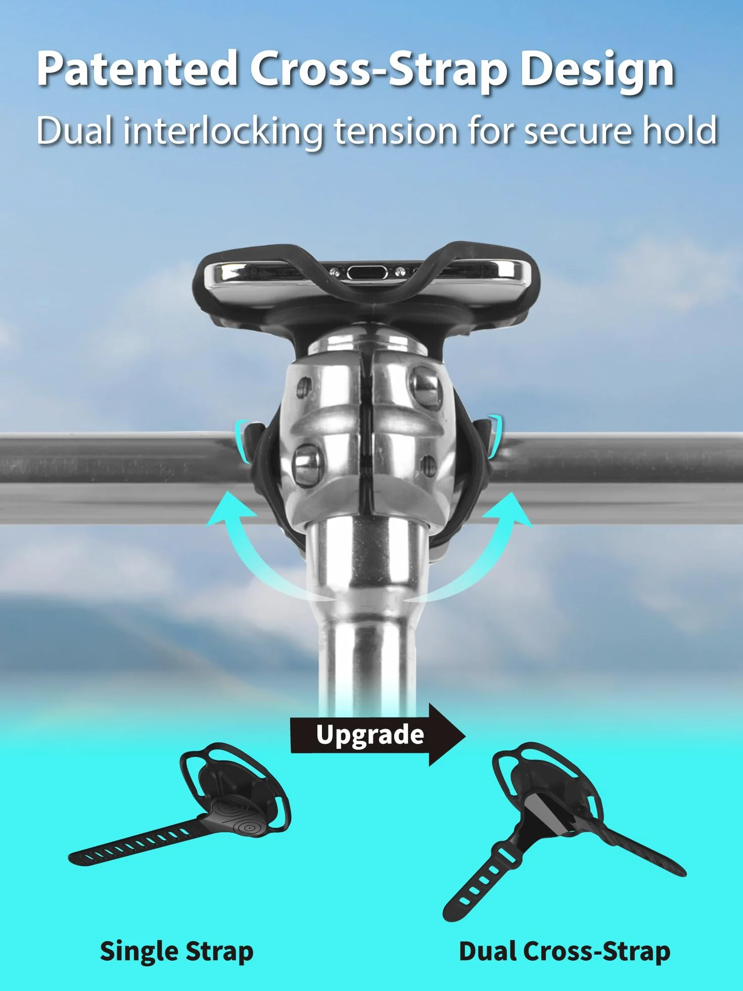 Bone Bike Tie 6 Pro, uchwyt rowerowy na telefon, silikonowy odporny na zarysowania ze stabilnym podwójnym paskiem i kompaktową konstrukcją do schowania, uchwyt na smartfon szosowy kompatybilny z