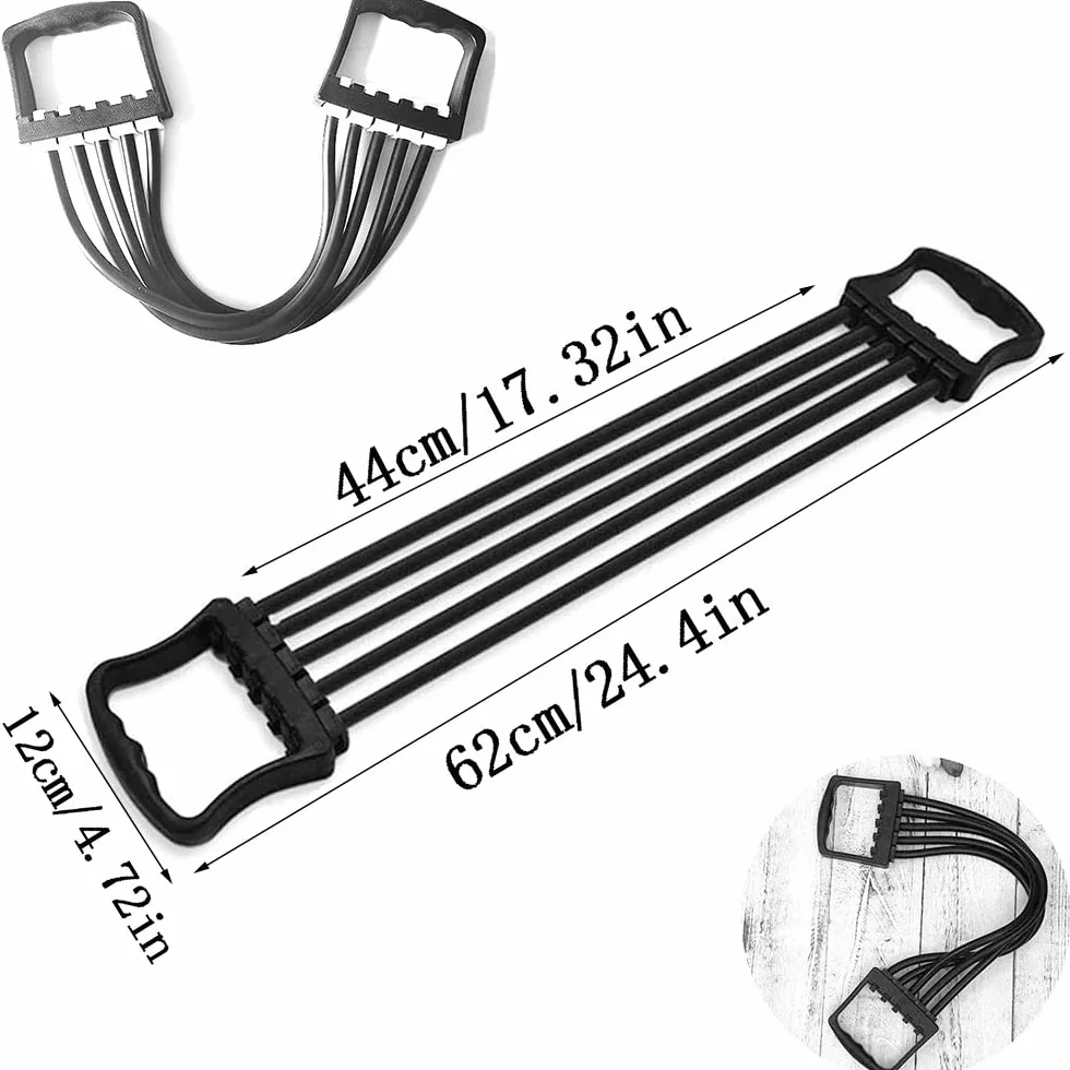 Regulowany Przedłużacz klatki piersiowej, Fitness Muskulation Extender, Ćwiczący napinacz mięśni, Trening Pectoral Expander, do treningu fizycznego, rozszerzania mięśni klatki piersiowej (czarny)