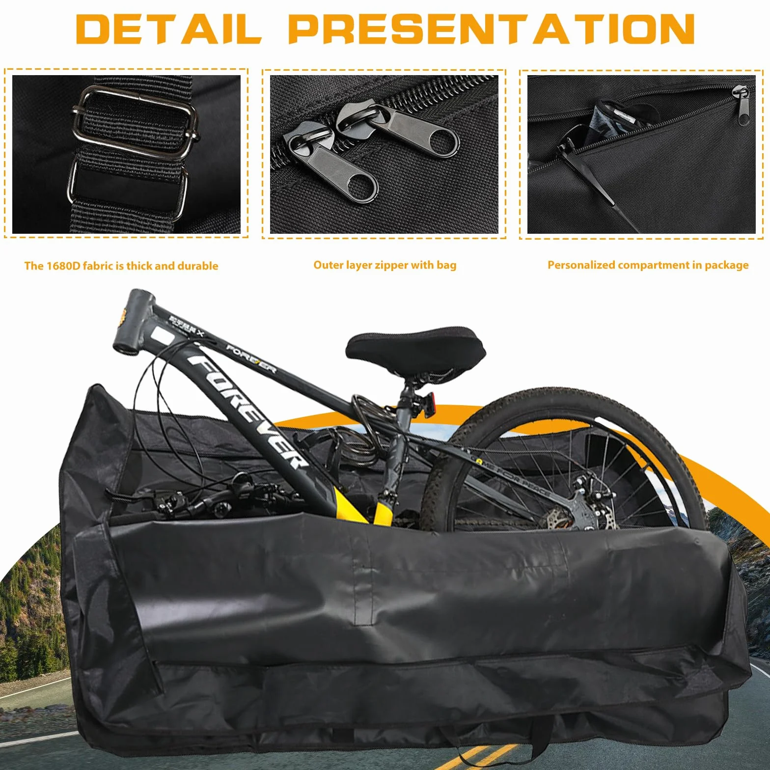 BORDEAG Torba transportowa na rower, składana torba rowerowa, torba do przenoszenia, składany rower górski, rower wyścigowy MTB rower wyścigowy z walizką transportową 26", 29 cali, nie.